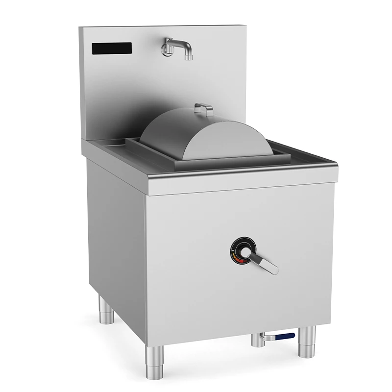 Commercial rice roll steamer for professional kitchens, designed to steam rice rolls efficiently for large-scale food preparation.