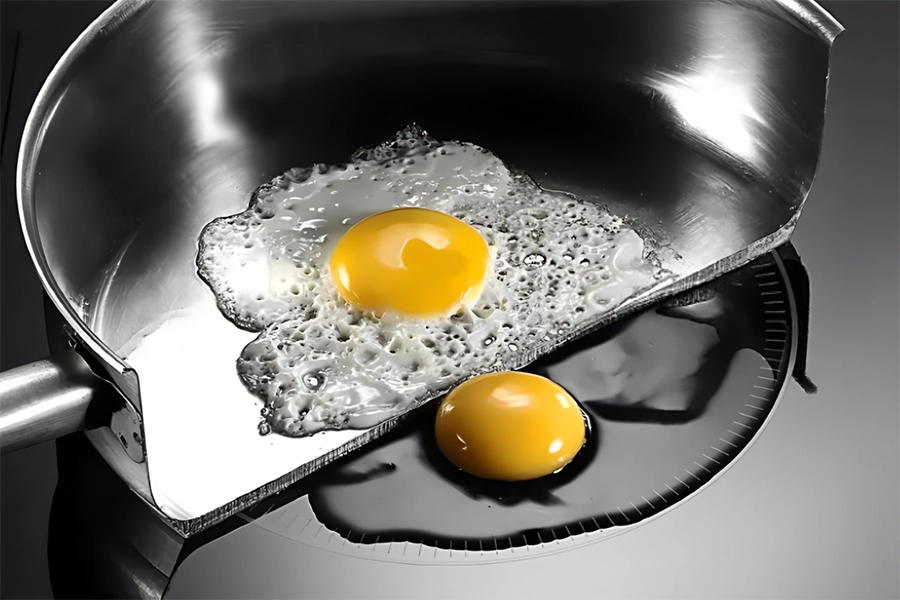 Glass-ceramic surface of an induction cooker showing cool-to-touch and easy-to-clean design